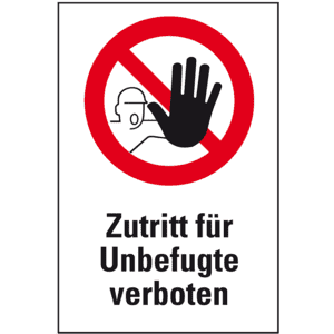 Verbots-Kombi Zutritt für Unbefugte verboten, ASR, Recycling-Verbundplatte, 200x300mm Bild 1