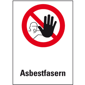 Verbots- Kombischild Asbestfasern, ASR / DIN, Kunststoff, 300 x 400mm Bild 1