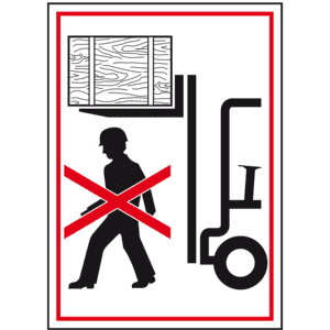 Verbotsschild Nicht unter angehobene Last treten, praxisbewährt, Folie, 100x150mm Bild 1