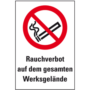Verbots-Kombischild Rauchen verboten-Werksgelände, ASR/ISO, Kunststoff, 200x300mm Bild 1