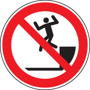 Verbotsschild Herunterspringen verboten, ISO, Kunststoff, Ø 300mm Bild 1