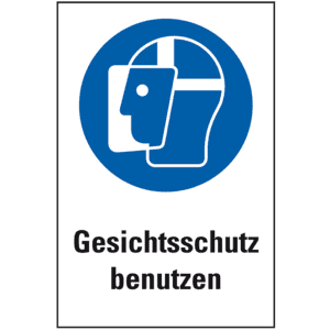 Gebots-Kombischild Gesichtsschutzschild benutzen, ASR/ISO, Kunststoff, 200x300mm Bild 1
