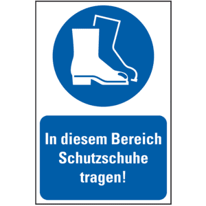 Gebots-Kombischild In diesem Bereich Schutzschuhe tragen!, Kunststoff, 200x300mm Bild 1