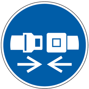 Gebotsschild Rückhaltesystem benutzen, ASR/ISO, Folie, selbstklebend, Ø50mm, 10 / Bogen Bild 1