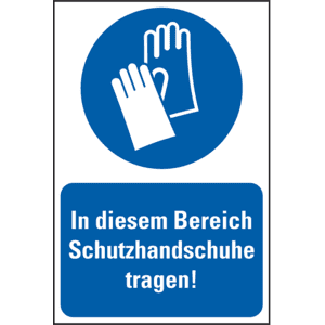 Gebots-Kombischild In diesem Bereich Schutzhandschuhe tragen, Kunststoff, 200x300mm Bild 1