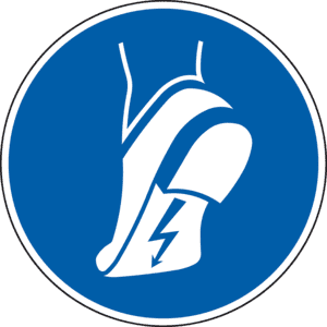 Gebotsschild Antistatisches Schuhwerk benutzen, ISO, Folie, selbstklebend, Ø 200mm Bild 1
