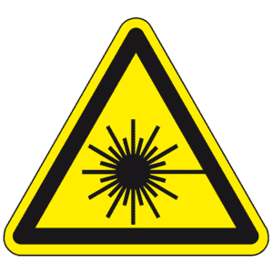 Warnschild Warnung vor Laserstrahl, ASR/ISO, Recycling-Verbundplatte, Schenkellänge 200mm Bild 1