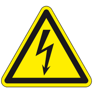 Warnschild Warnung vor elektrischer Spannung, Aluminium mit Kleber, Schenkellänge 50mm Bild 1