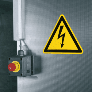 Warnschild Warnung vor elektrischer Spannung, ASR/ISO, Folie, selbstklebend, Schenkellänge 25mm, 10 / Bogen Bild 3