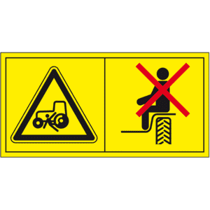 Hinweisschild Nicht auf der Maschine fahren, ISO 11684, Polyesterfolie, 70 x 35mm Bild 1