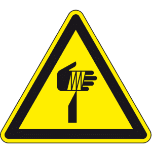 Warnschild Warnung vor spitzem Gegenstand, ASR/ISO, Folie, selbstklebend, Schenkellänge 100mm Bild 1