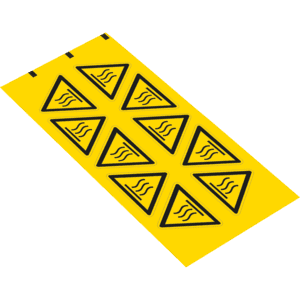 Warnschild Warnung vor heißer Oberfläche, ASR/ISO, Folie, Schenkellänge 50mm, 10 / Bogen Bild 2