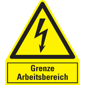 Warn- Kombischild Grenze Arbeitsbereich, Kunststoff, 240 x 210mm Bild 1