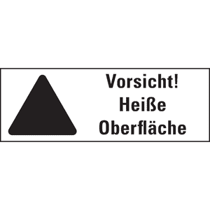 Thermo-Warnschilder, Vorsicht Heiße Oberfläche, ASR/ISO, Folie, temperaturg, 210x74mm Bild 2