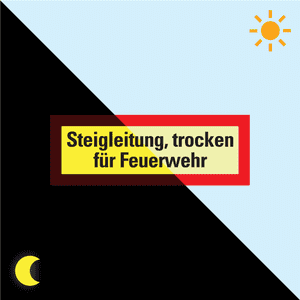 PERMALIGHT® power Feuerwehrschild Steigleitung, trocken f.Feuerw, Folie, 210x74mm Bild 1
