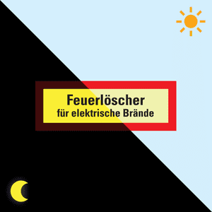 PERMALIGHT® power Feuerwehrschild Feuerlöscher für elektrische Brände, Folie, 210x74mm Bild 1
