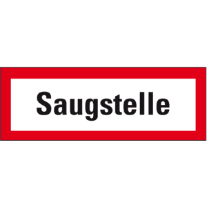Feuerwehrschild Saugstelle, DIN 4066, Aluminium, 297 x 105mm Bild 1