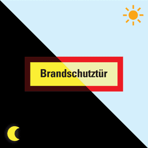 PERMALIGHT® power Feuerwehrschild Brandschutztür.., Folie, selbstklebend, 210x74mm Bild 1