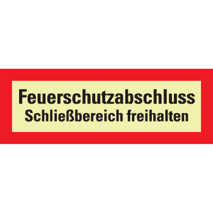 PERMALIGHT® power Feuerwehrschild Feuerschutzabschluss Schließbereich freihalten, Folie, 297x105mm Bild 2
