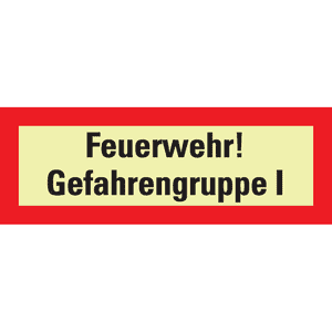 PERMALIGHT® power Feuerwehrschild Feuerwehr! Gefahrengruppe I, Folie, 210 x 74mm Bild 2