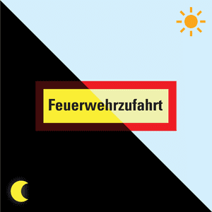 PERMALIGHT® power Feuerwehrschild Feuerwehrzufahrt, Aluminium, 420 x 148mm Bild 1