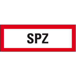 Feuerwehrschild SPZ, Folie, selbstklebend, 297 x 105mm Bild 1