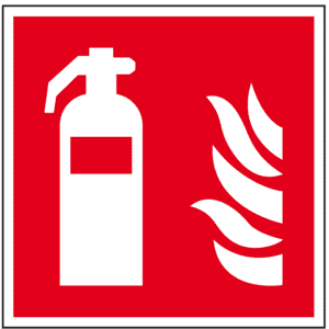 Brandschutzzeichen Feuerlöscher, ASR / ISO, Folie, selbstklebend, 100 x 100mm Bild 1