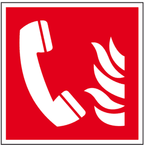 Brandschutzschild Brandmeldetelefon, ASR / ISO, Folie, selbstklebend, 200 x 200mm Bild 1