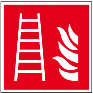 Brandschutzschild Feuerleiter, ASR / ISO, Folie, selbstklebend, 200 x 200mm Bild 1