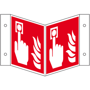Brandschutz- Nasenschild Brandmelder, ASR / ISO, Kunststoff, 200 x 200mm Bild 1
