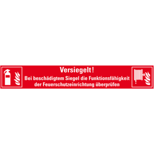Sicherheitssiegel Feuerschutzein, ASR/ISO, Haftpapier, permanent, 100x15mm, 8 / Bogen Bild 1