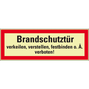 PERMALIGHT® power Feuerwehrschild Brandschutztür verkeilen..., Aluminium, 210x74mm Bild 2