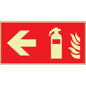 PERMALIGHT® power Brandschutzschild Feuerlöscher links, ASR/ISO, Kunststoff, 300x150mm Bild 2