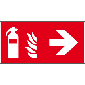 Brandschutzzeichen Feuerlöscher rechts, ASR / ISO, Kunststoff, 300 x 150mm Bild 1