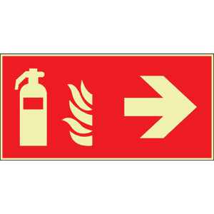 PERMALIGHT® power Brandschutzschild Feuerlöscher re, ASR/ISO, Kunststoff, 300x150mm Bild 2