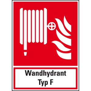 Brandschutz-Kombischild Wandhydrant, ASR/ISO, Folie, selbstklebend, 200x270mm Bild 1
