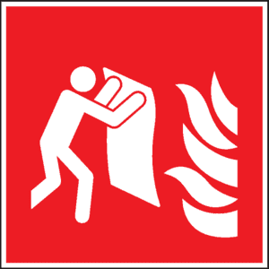 Brandschutzschild Feuerlöschdecke, ISO, Folie, selbstklebend, 200 x 200mm Bild 1
