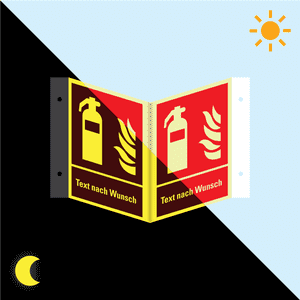 PERMALIGHT® power Brandschutz-Nasenschild Feuerlöscher, Text nach Wunsch, Kunststoff, 200x275mm Bild 1