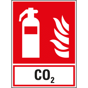 Brandschutz-Kombi Feuerlöscher CO2, ASR/ISO, Recycling-Verbundplatte, 200x270mm Bild 1