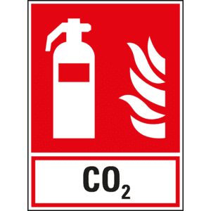 Brandschutz-Kombischild Feuerlöscher CO2, ISO, Folie