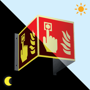 PERMALIGHT® power Schild Brandmelder, 3D- Optik, ASR / ISO, Kunststoff, 200 x 200mm Bild 1