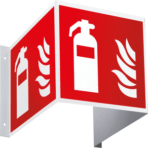 Brandschutzzeichen Feuerlöscher, 3D- Optik, ASR / ISO, Kunststoff, 200 x 200mm Bild 1