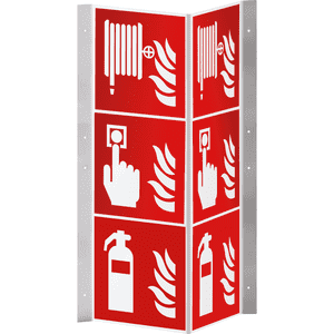 Brandschutz- Nasenschild Feuerlöscher, Brandmelder, Löschschlauch, 200 x 600mm Bild 1