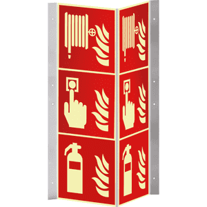 PERMALIGHT® power Nasenschild Feuerlöscher, Brandmelder, Löschschlauch, 200x600mm Bild 2