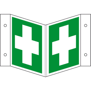 Rettungs- Nasenschild Erste Hilfe, ASR / ISO, Kunststoff, 200 x 200mm Bild 1