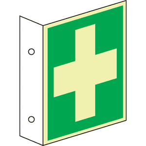 PERMALIGHT® power Fahnenschild Erste Hilfe, doppelseitig, ASR/ISO, Kunststoff, 200x200mm Bild 2