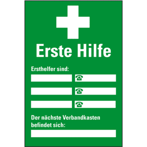 Aushang Erste Hilfe, Kunststoff, 200 x 300mm Bild 1
