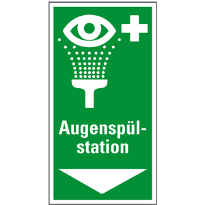 Rettungs- Kombischild Augenspüleinrichtung, ASR / ISO, Kunststoff, 200 x 400mm Bild 1