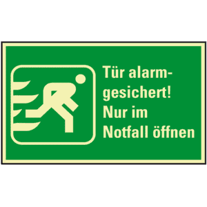PERMALIGHT® power Rettungszeichen Tür alarmgesichert! ..., pb, Folie, 200x120mm Bild 2