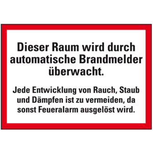 Feuerwehrzeichen Dieser Raum wird durch automatische Brandmelder überwacht, Folie, selbstklebend, 297x210mm Bild 1